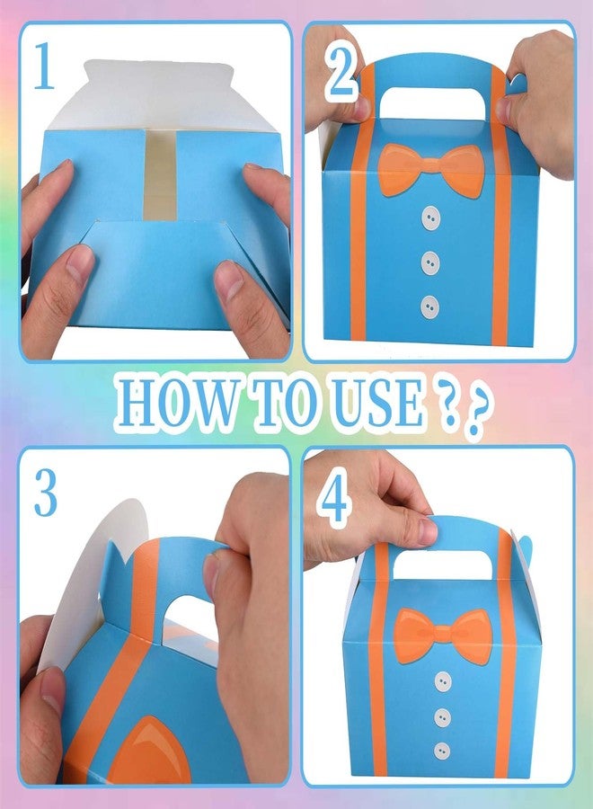 Bolsome 16 Pack Orange Blue Party Favor Boxes Blue Orange Cartoon Paper Treat Boxes for Birthday Party Baby Shower Party Supplies - Image 4